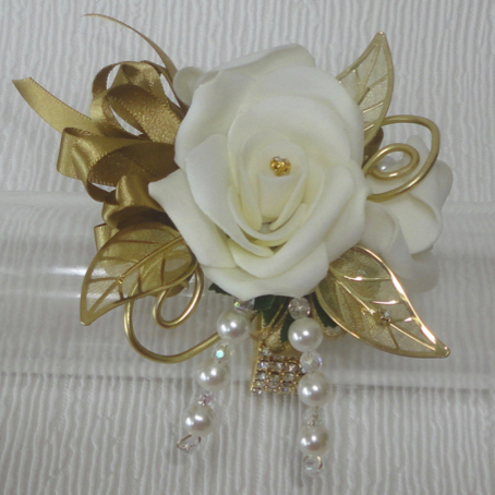 Gold Bling Wrist Corsage